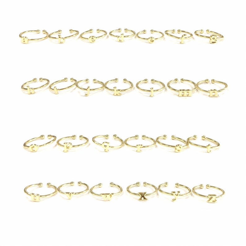 Letter Ring Love Ring Alphabet Ring Name Ring Custom | Etsy