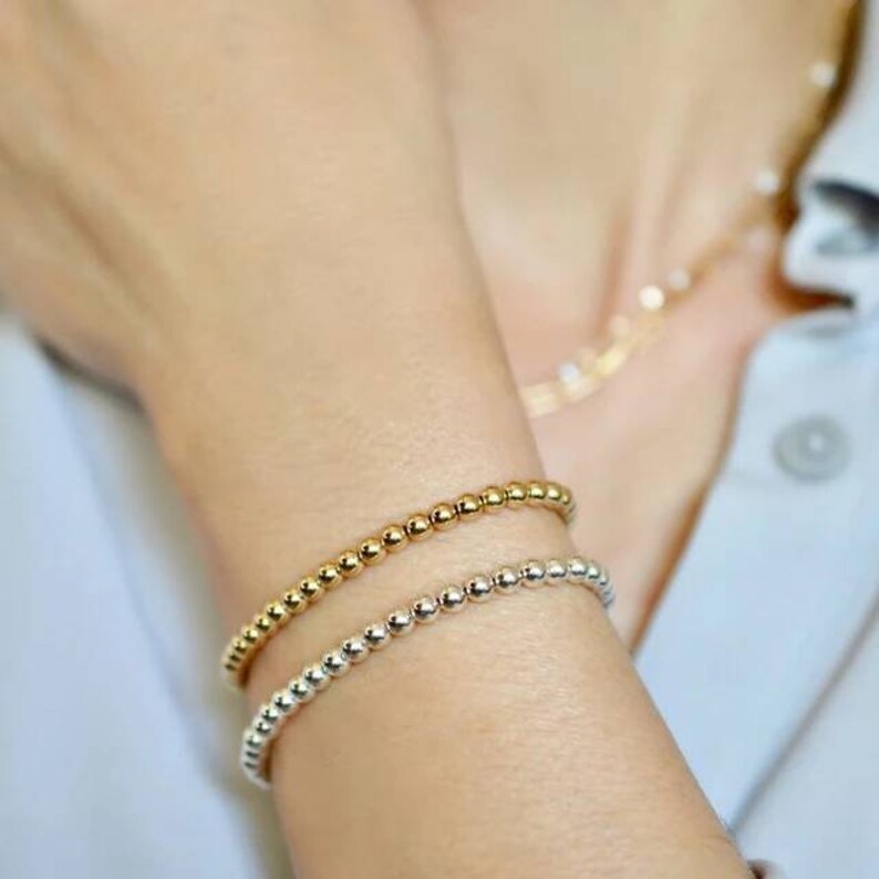 Gold Filled Ball Bracelets Personalized Gift Coin Bracelet Etsy