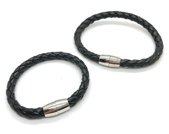 Leather Bracelet, woven leather bracelet, couple bracelets, matching bracelet, unisex bracelet, gift for men, men fashion, gift for husband