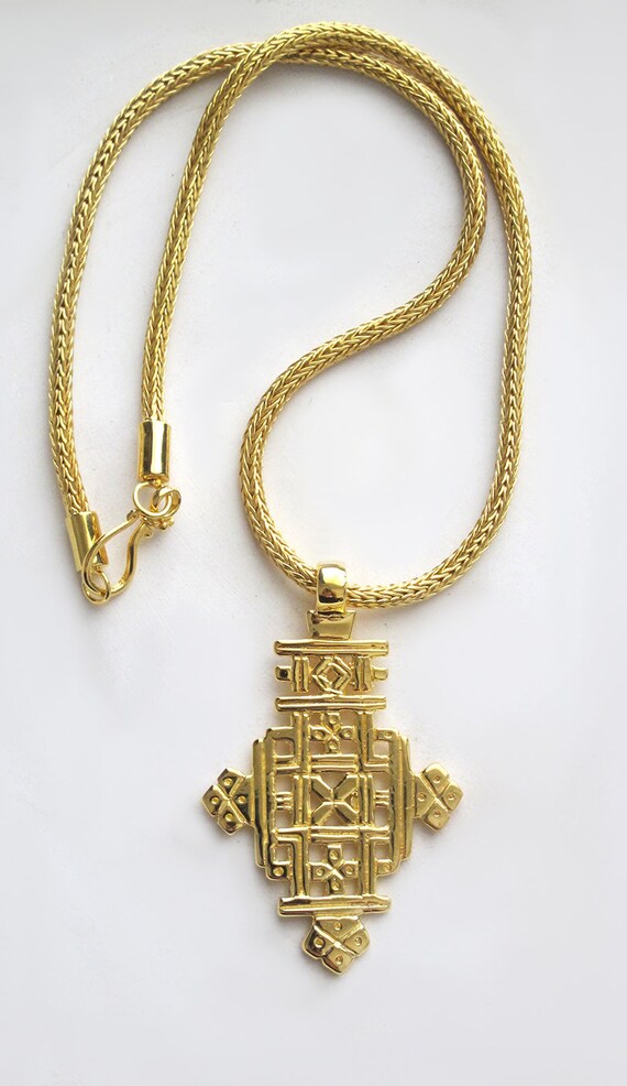 Gold Plated Stl Silver Ethiopian Coptic Cross Pendant Onr - Gold Ethiopian Cross Pendant Gold Plated Stl Silver Ethiopian Coptic Cross Pendant Onr - Gold Ethiopian Cross Pendant