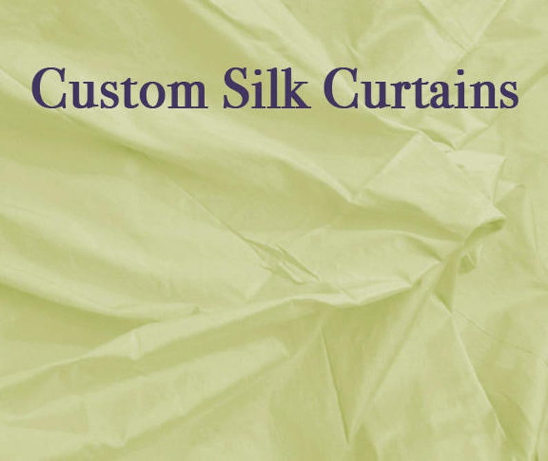 Custom curtains bedroom drapes window drapes silk curtain panels Drapes Pure silk Green curtains-1 panel- choose size and style- SLDP2