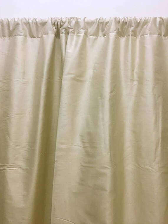 Light Beige Curtains Dupioni Silk Curtain Panels Silk Etsy