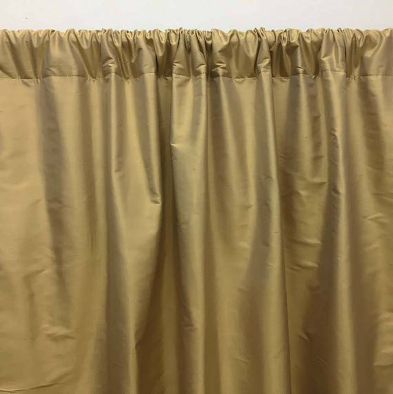 Gold Silk Curtains Dupioni Silk Rod Pocket Golden Beige Etsy