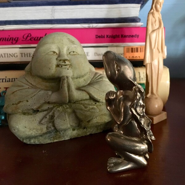 Easter Bunny, Praying Rabbit Alaskan Totem figurine cast in solid lead-free pewter, Talisman, Amulet, Alter figure