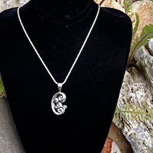 Alaskan Silver Waves Charm Necklace cast in reclaimed silver image 1