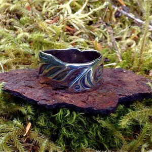 Silver Alaskan Native Style Salmon Ring, Cast in Eco-friendly Reclaimed ...