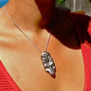 Silver Wolf Necklace/Brooch with Full Moon Alaskan Native image 5
