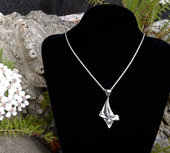 Silver Dragonfly Amulet Necklace, Made in Alaska, cast in reclaimed silver, on 18" silver rope chain
