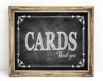 Cards Sign | PRINTED Party Decor, Retirement Party Decor, Birthday Decorations, Gifts Table Sign, Anniversary Party Decorations, Party Sign