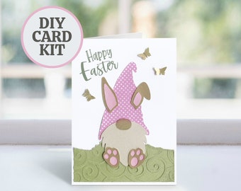 Gnome Easter Card Kit - DIY Easter Card with Easter Bunny Gnome