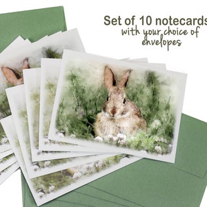 Set of Easter Watercolor Bunny Cards Easter Card, Watercolor Rabbit Cards, Watercolor Note Cards, Rabbit Note Cards, Blank cards image 3