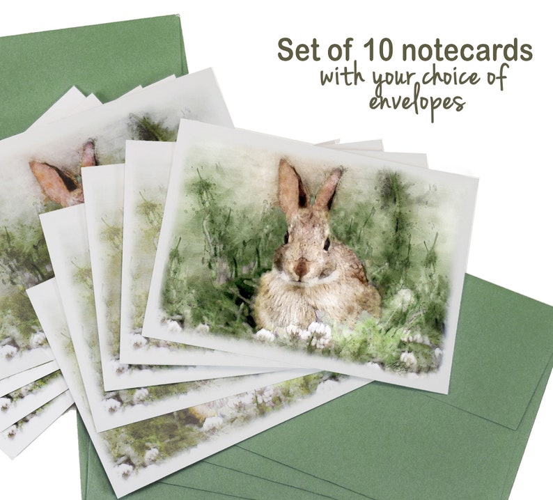 Set of Easter Watercolor Bunny Cards Easter Card, Watercolor Rabbit Cards, Watercolor Note Cards, Rabbit Note Cards, Blank cards image 3