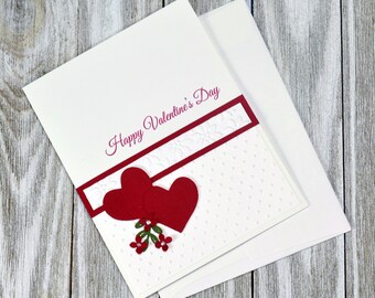 Handmade Valentine Card | Valentine's Day Card,  Red Heart Valentine, Card for Wife, Blank Valentine's Day Card