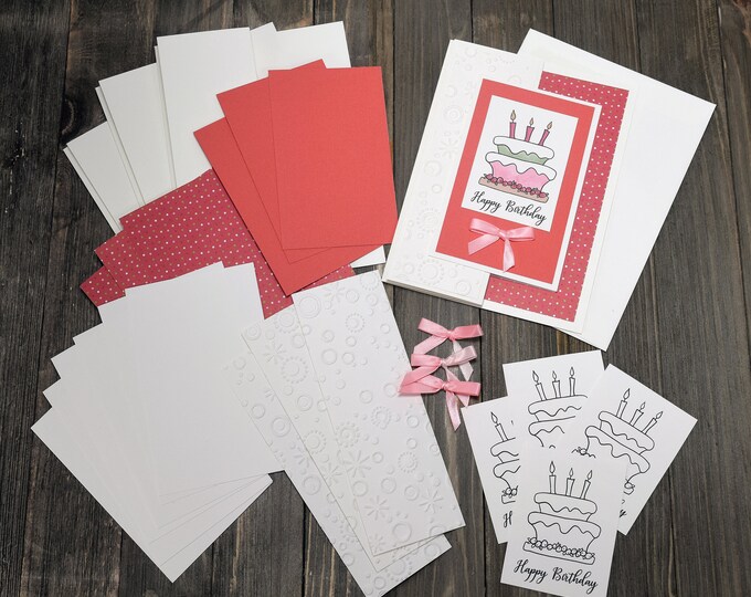 Happy Birthday Card Kit DIY Birthday Cards, Greeting Card Kit, Make