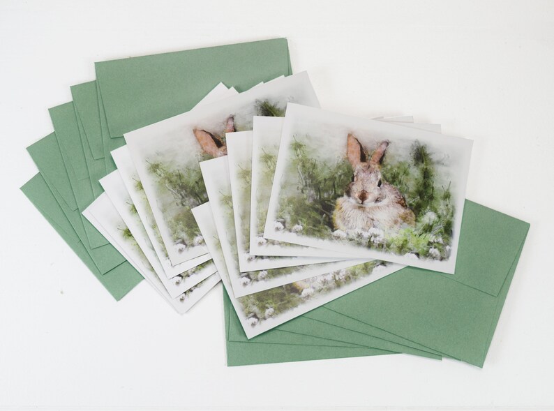 Set of Easter Watercolor Bunny Cards Easter Card, Watercolor Rabbit Cards, Watercolor Note Cards, Rabbit Note Cards, Blank cards image 9