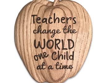 Teacher Gift | 3d Carved Oak Apple Shaped Teacher Appreciation Gift, Classroom Present, End of Year Teacher Thank You Gift EXCELLENT quality