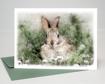 Set of Easter Watercolor Bunny Cards | Easter Card, Watercolor Rabbit Cards, Watercolor Note Cards, Rabbit Note Cards, Blank cards