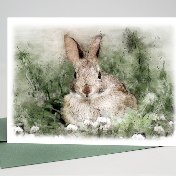 Set of Easter Watercolor Bunny Cards | Easter Card, Watercolor Rabbit Cards, Watercolor Note Cards, Rabbit Note Cards, Blank cards