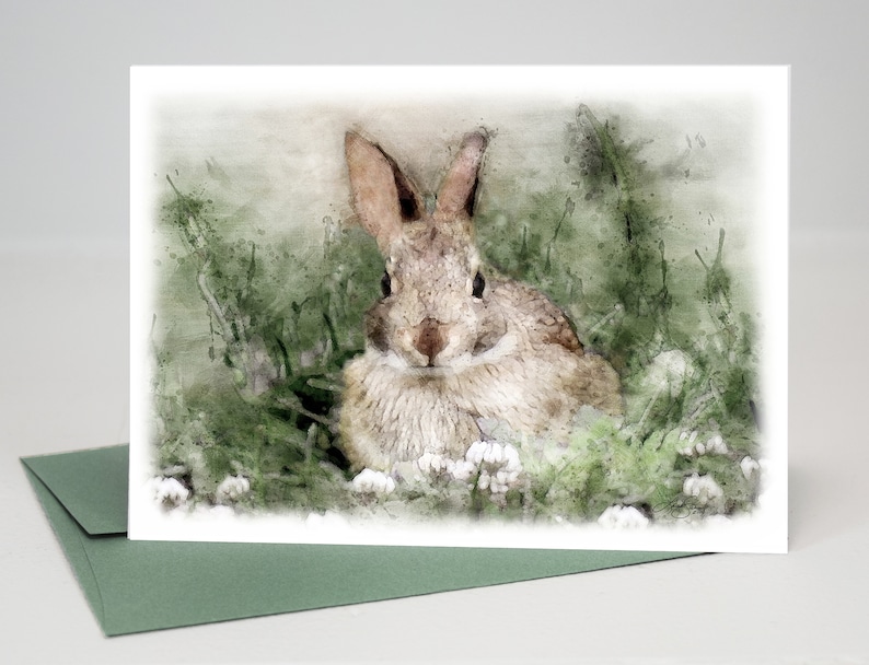 Set of Easter Watercolor Bunny Cards Easter Card, Watercolor Rabbit Cards, Watercolor Note Cards, Rabbit Note Cards, Blank cards image 1