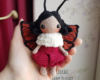 Butterfly Doll Crochet Pattern Maya - Cute Amigurumi Moth Pattern Tutorial - Shia Doll