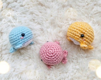 Whale Amigurumi Crochet Pattern Keychain / Cute Kawaii Easy Handmade Gift Plushie