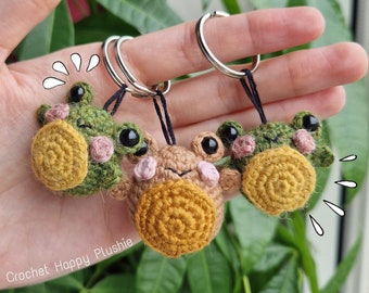 Frogs & Toads Amigurumi Crochet Pattern Keychain / Cute Kawaii Easy Handmade Gift Plushie