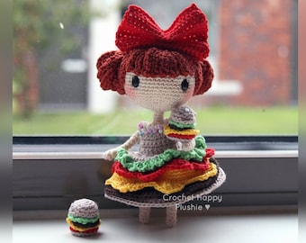 Hamburger Girl Lily Shia Doll - Crochet Amigurumi Pattern