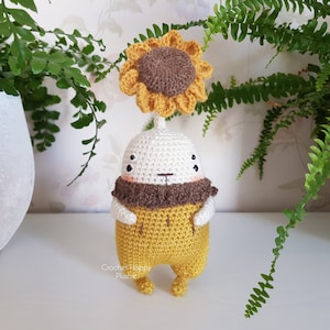 Sunflower Sprite Doll Crochet Pattern - Cute Amigurumi Wool & Bamboo Flower Pattern Tutorial - Shia Doll Fantasy Creature