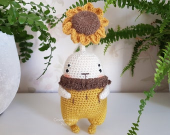 Sunflower Sprite Doll Crochet Pattern - Cute Amigurumi Wool & Bamboo Flower Pattern Tutorial - Shia Doll Fantasy Creature