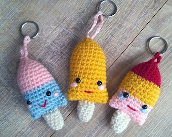 Cute Popsicle keychain - Summer Crochet Amigurumi Pattern