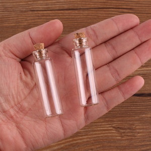 Mini Glass Bottles 5ml 16x50mm Small Glass Bottles With Clear Cork Stopper Tiny Vials Jars Containers