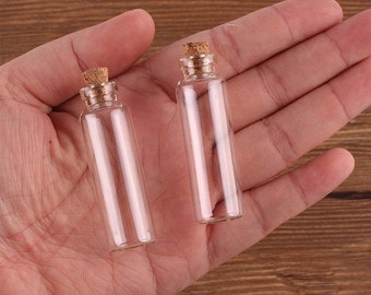 Mini Glass Bottles 5ml 16x50mm Small Glass Bottles With Clear Cork Stopper Tiny Vials Jars Containers