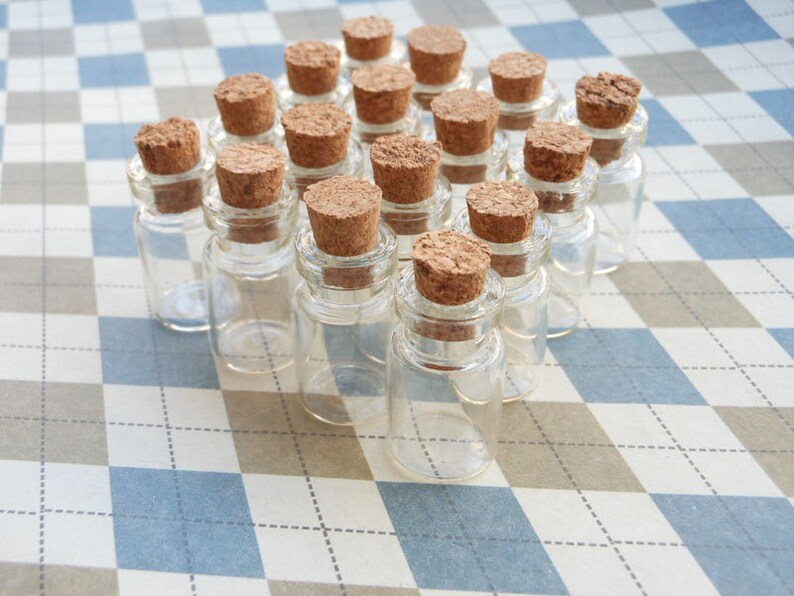 20PCS 0.8ML Small Mini Glass Bottles With Corks 12x24mm Etsy