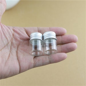 22*30mm 5ml Small Glass Bottles Test Tube Silver Screw Cap storage GLASS jars Mini Containers transparent Vial Bottles