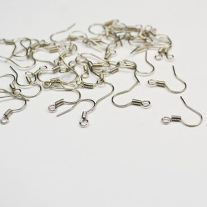 100pcs weiß K Plated Earwire mit Spule Ohrring Zubehör--22mm.