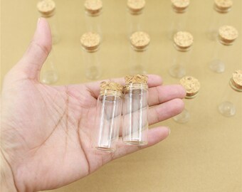 10ml 22 * 50mm botellas de vidrio de almacenamiento con taponeros de corcho Jars mini transparente vacío botellas de vidrio regalo