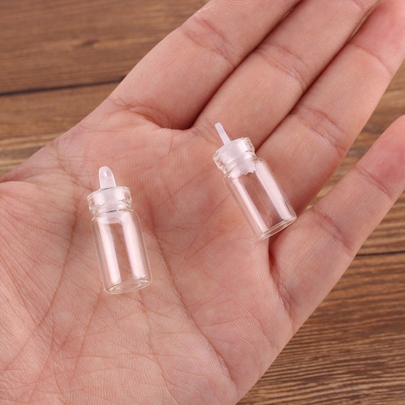 Mini Glasflaschen 1-2ml 11x22mm 11x35mm kleine Drift Flasche Regenbogen Wunsch Flaschen Nachricht Vials Ornamente Glasgläser Dekor DIY Container
