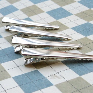 100 pcs 45mm single prong alligator pinch clips with teeth,blank clips.clips diy