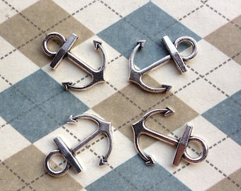 50pcs Antique Silver Lovely Anchor Pendant 15mmx20mm