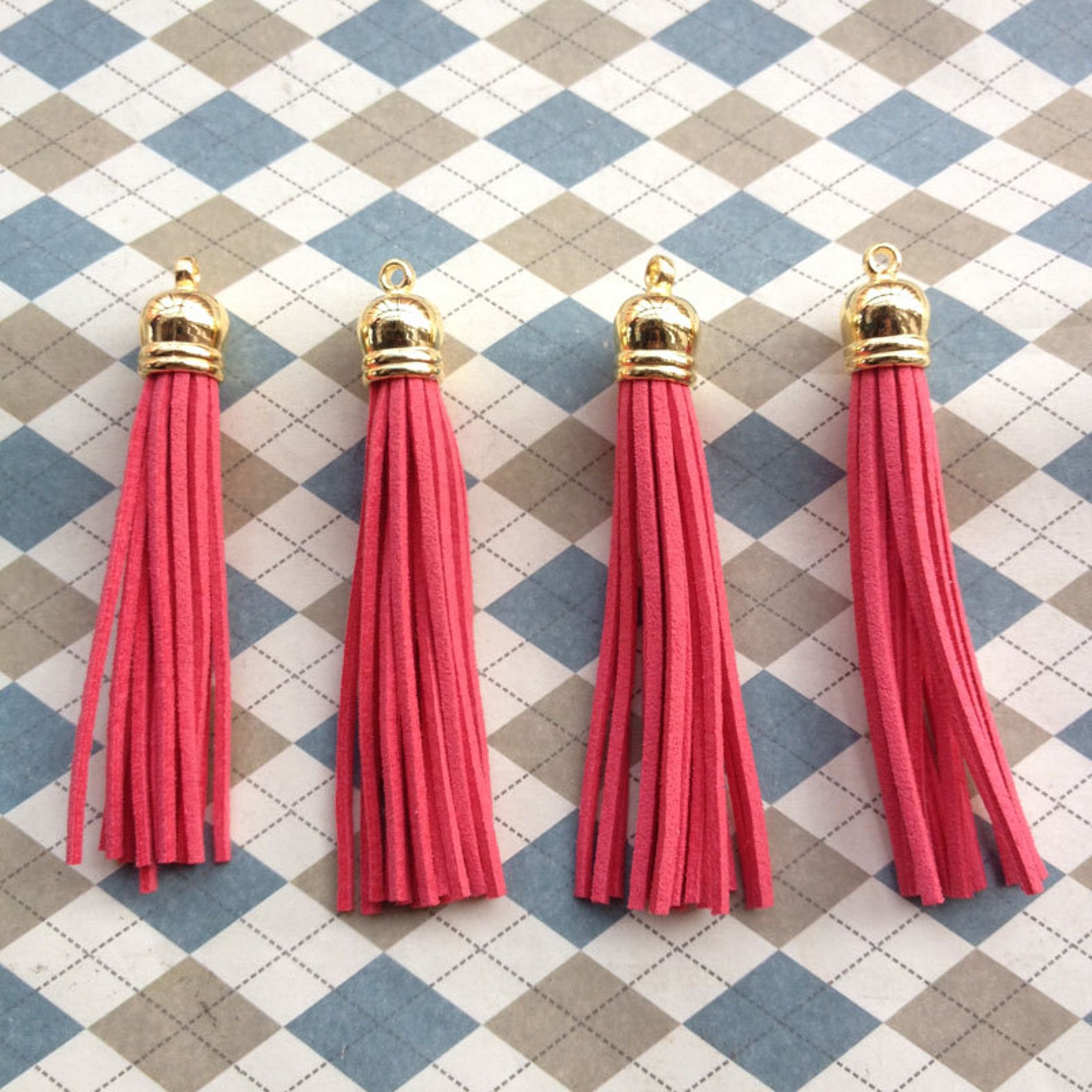 10pcs 10x90mm Coral red color Leather Tassel Fiber Tassel Etsy