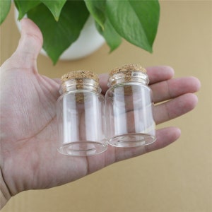 Mini Glass Bottles 30ml 37*50mm Storage Glass Bottles With Cork Stopper Crafts Jars Mini Transparent Empty Glass Bottles Gift