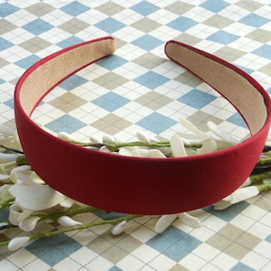 SALE--6 pcs Red Satin Headbands-- 30mm Wide jewelry supplies Wholesale making