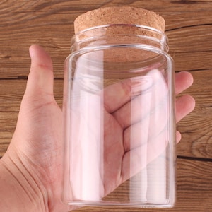 Mini Glass Bottles 400ml 78x120x62mm Small Glass Bottles With Cork Stopper Tiny Vials Jars Containers Message