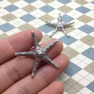 10pcs Antique Silver Starfish Charms Pendants 38mmx38mm
