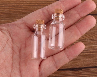 Mini Glass Bottles 1.5/2ml 16x24mm 16x35mm Small Glass Bottles With Cork Stopper Tiny Vials Jars Containers