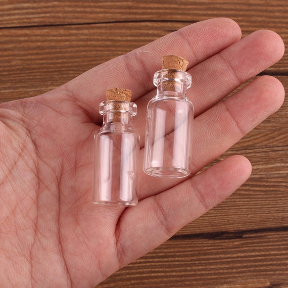 Mini Glasflaschen 1.5/2ml 16x24mm 16x35mm kleine Glasflaschen mit Kork Stopper kleine Fläschchen Gläser Behälter