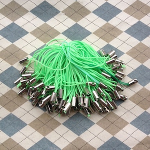 BULK 100pcs 50mm green Cell phone straps cords and white k