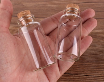 Botellas de vidrio 20ml 27x58mm mini botellas de vidrio con tapón de corcho pequeños frascos jars contenedores mensaje joyería de boda favor botellas