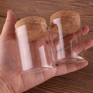 Mini Glass Bottles 50ml 47x60mm Glass Bottles Small Glass Bottles with Cork Stopper Empty Spice Bottles Jars Gift Crafts Vials