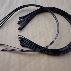 100pcs Metal Headbands 3mm black color with bent end